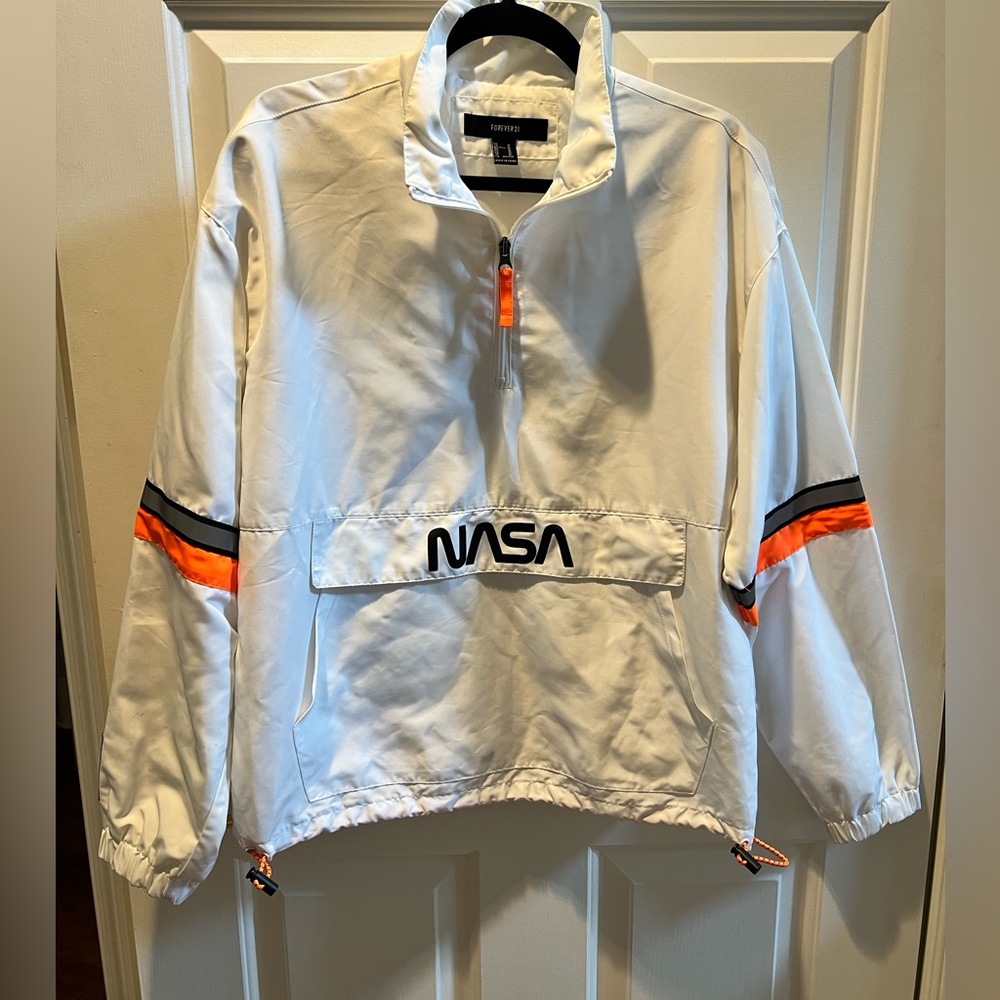 Forever 21 White NASA Jacket Sz Med